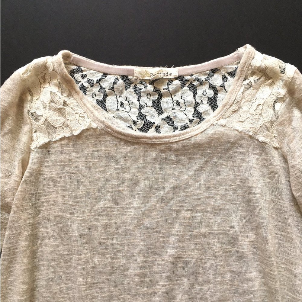 Rewind Beige Sweater with Lace - Picture 3 of 5
